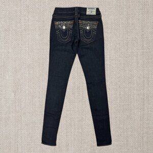 True Religion Vintage Skinny Distressed Rhinestones Pockets Women's Jeans 26